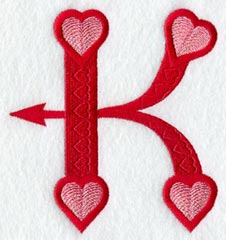 Valentine letter K - 5 inch