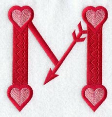 Valentine letter M - 5 inch