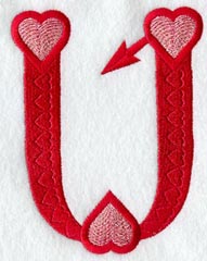 Valentine letter U - 5 inch