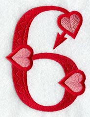 Valentine number 6 - 5 inch