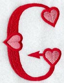 Valentine letter G - 5 inch