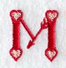 Valentine letter M - 5 inch