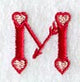Valentine letter M - 5 inch