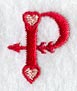 Valentine letter P - 5 inch