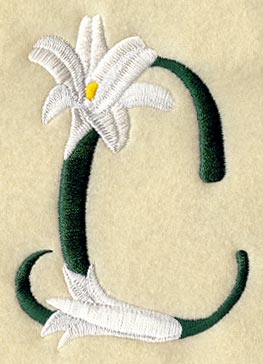 Easter Lily Letter C - 5 inch