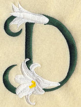 Easter Lily Letter D - 5 inch