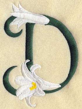 Easter Lily Letter D - 5 inch