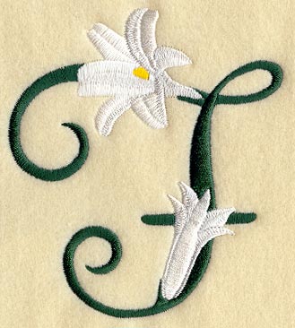 Easter Lily Letter F - 5 inch