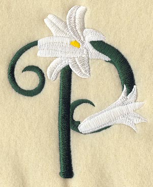 Easter Lily Letter P - 5 inch