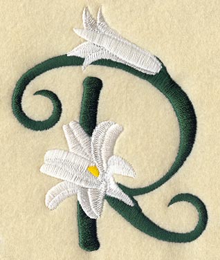 Easter Lily Letter R - 5 inch