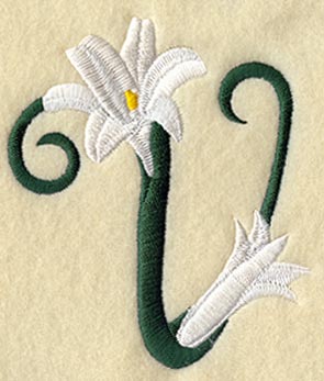 Easter Lily Letter V - 5 inch