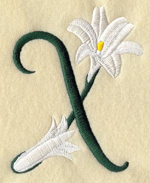 Easter Lily Letter X - 3 inch
