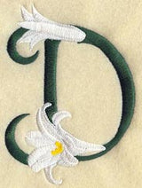 Easter Lily Letter D - 5 inch