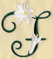Easter Lily Letter F - 5 inch