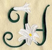 Easter Lily Letter H - 5 inch