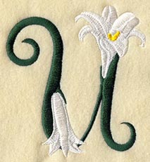 Easter Lily Letter U - 5 inch