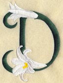 Easter Lily Letter D - 5 inch