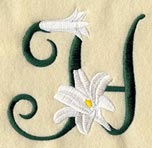 Easter Lily Letter H - 5 inch