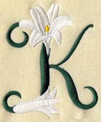 Easter Lily Letter K - 5 inch