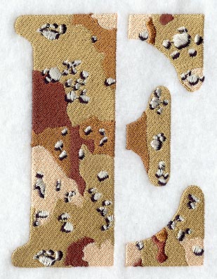 Camouflage Letter E - 5 inch