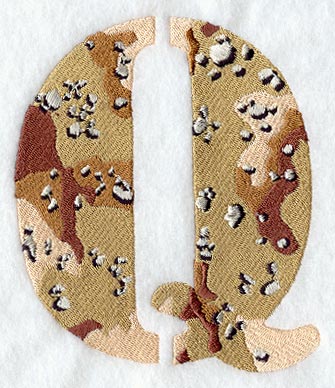 Camouflage Letter Q - 5 inch
