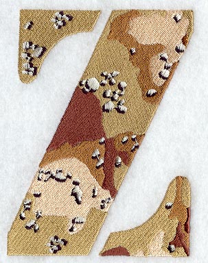 Camouflage Letter Z - 5 inch