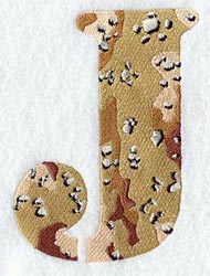 Camouflage Letter J - 5 inch