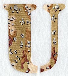 Camouflage Letter U - 5 inch