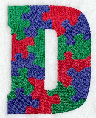 Puzzle Letter D - 5 inch