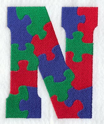 Puzzle Letter N - 5 inch