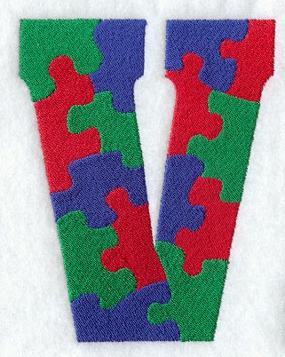 Puzzle Letter V - 5 inch
