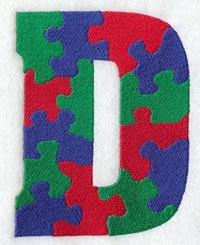 Puzzle Letter D - 5 inch