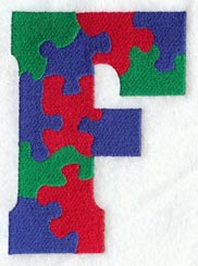 Puzzle Letter F - 5 inch