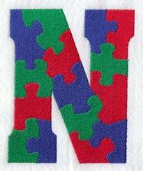 Puzzle Letter N - 5 inch