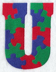 Puzzle Letter U - 5 inch