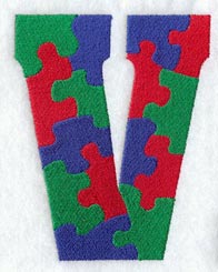 Puzzle Letter V - 5 inch