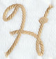 Rope Letter H - 5 inch