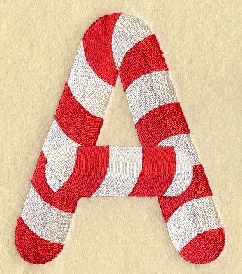 Candy Cane Letter A - 5 inch