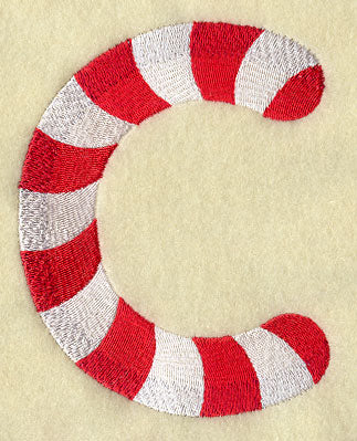 Candy Cane Letter C - 5 inch