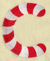 Candy Cane Letter C - 5 inch