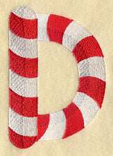 Candy Cane Letter D - 5 inch