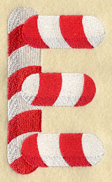 Candy Cane Letter E - 5 inch