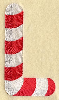 Candy Cane Letter L - 5 inch