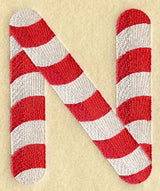 Candy Cane Letter N - 5 inch