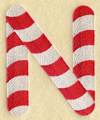 Candy Cane Letter N - 5 inch