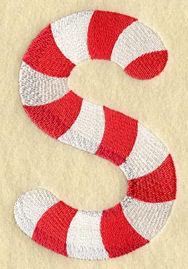 Candy Cane Letter S - 5 inch