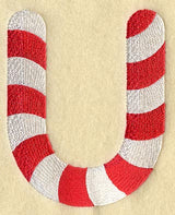 Candy Cane Letter U - 5 inch