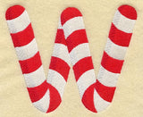 Candy Cane Letter W - 5 inch