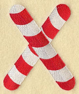 Candy Cane Letter X - 5 inch