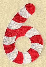 Candy Cane Number 6 - 5 inch